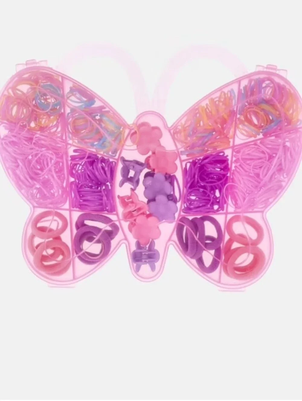 Justice Girls' Butterfly Case Hair Accessories Set - Pink & Purple